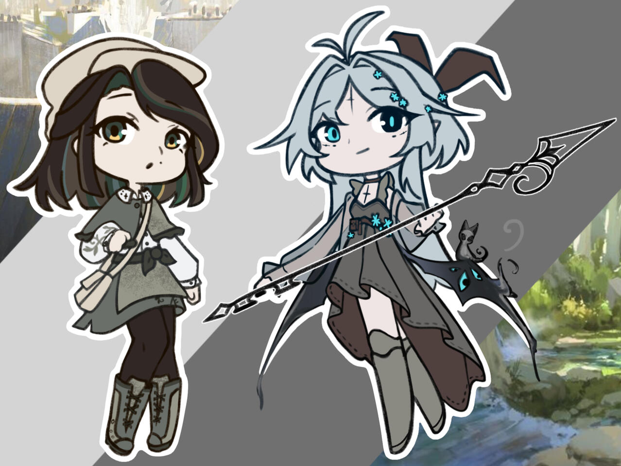 Sketch Chibi Phyllen et Ellie Sketch Chibi Phyllen et Ellie